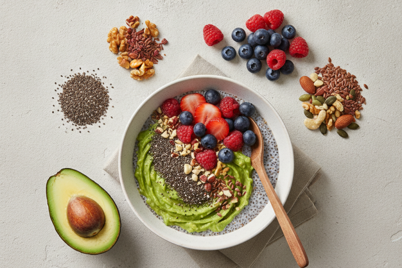 Café da manhã saudável: 4 ingredientes para uma opção de baixo carboidrato, sem açúcar e rica em fibra