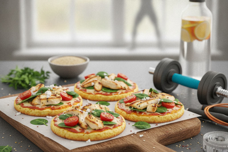 Mini Pizza Nutritiva: Preparo Rápido com Baixo Carboidrato e Alto Teor Proteico