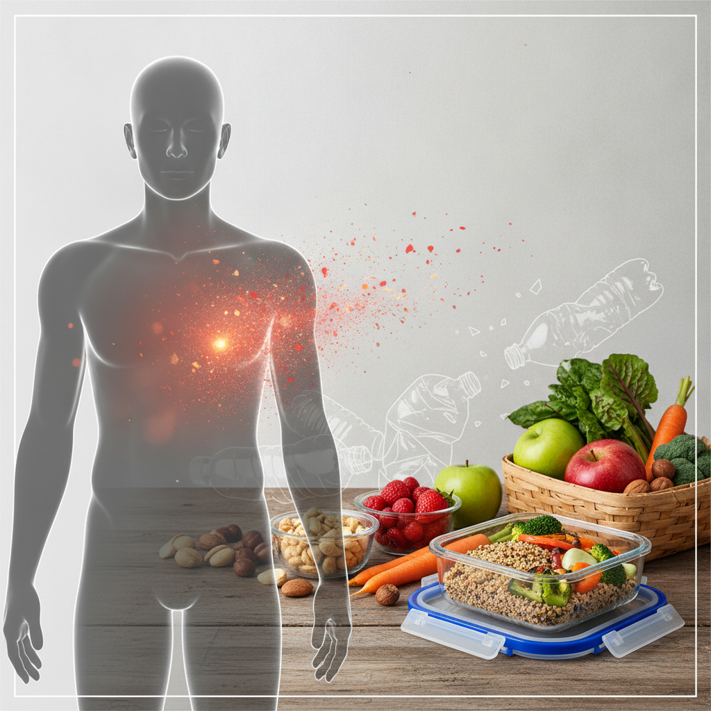 Redução de substâncias químicas no corpo ao evitar plásticos com alimentos em uma semana