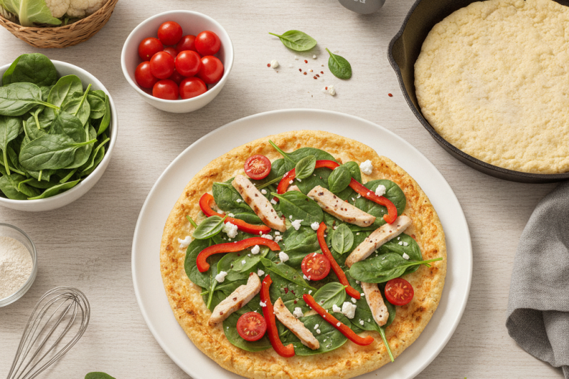 Receita rápida de pizza saudável: opção low carb e sem glúten para frigideira